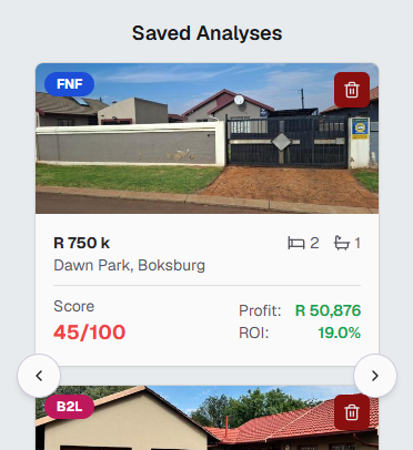 Save analyses, compare deals
